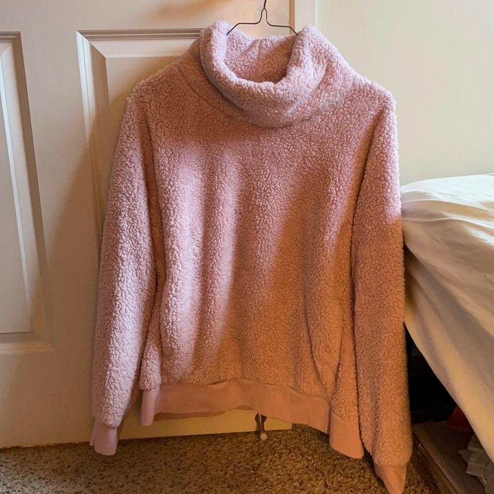 Pink lukka lux fuzzy pullover sweater